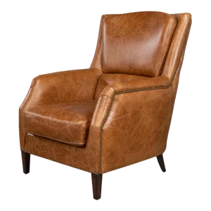 Traditional Brown Leather Armchair