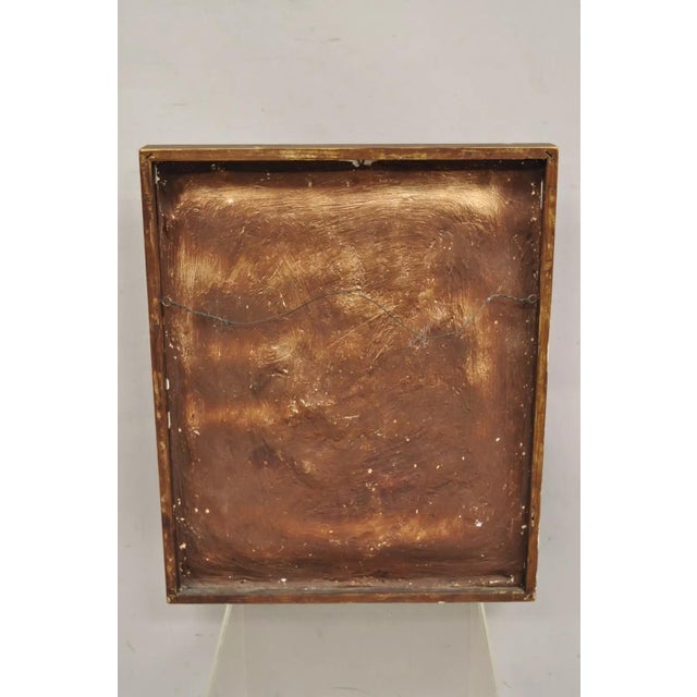 Mid 20th Century Vintage Early Times Kentucky Bourbon Whiskey Plaster Replica Art Painting Plaque, Framed For Sale - Image 9 of 11