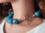 Blue Blue Sponge Quartz Statement Necklace, Huge 24 Mm Round Blue Quartz Beads, Sterling Silver Toggle Clasp, Bold Gemstone Necklace For Sale - Image 8 of 8
