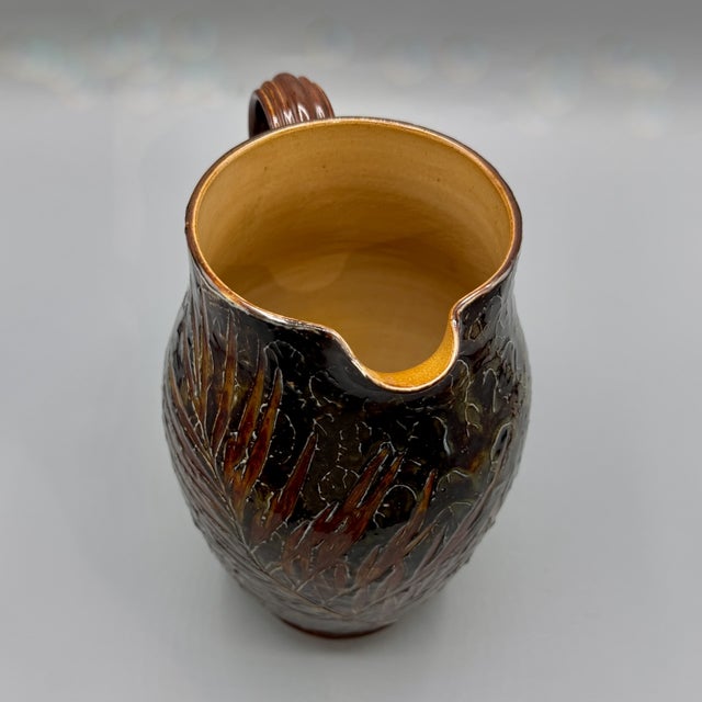 Antique Natural Foliage Stoneware Ale Pitcher Vase from Royal Doulton Lambeth, 1902 For Sale - Image 15 of 18