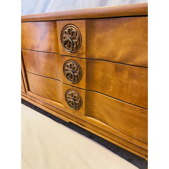 Vintage Thomasville/Kent Coffey Style Console Bachelor Chests with Pedestal - 3 Pieces For Sale In Palm Springs - Image 6 of 13