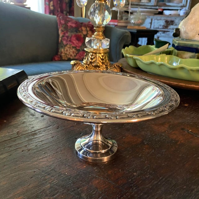 Oneida Oneida Compote Silverplated Bowl "Park Lane" Pattern For Sale - Image 4 of 9