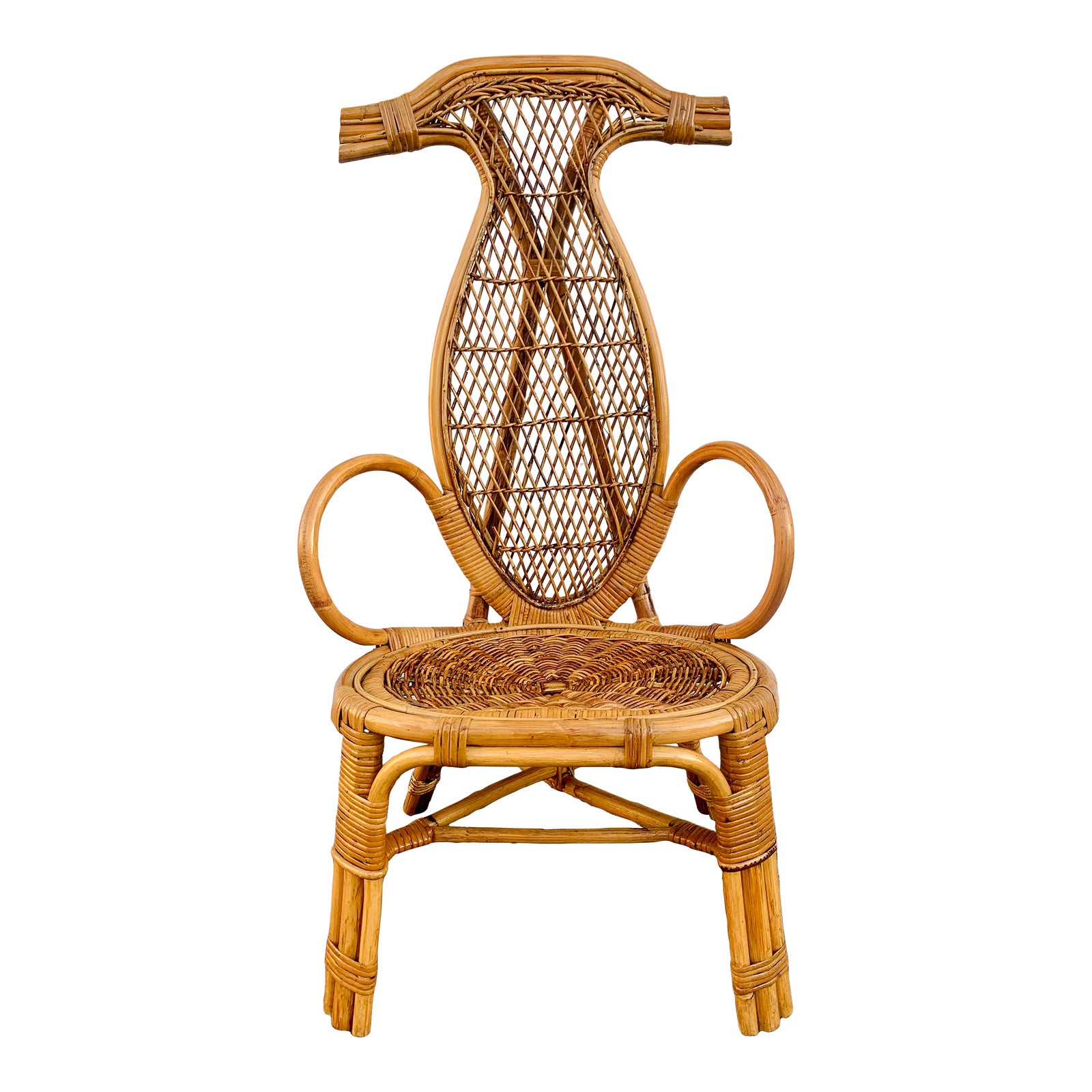 1960’s French Rattan Butler Chair Chairish