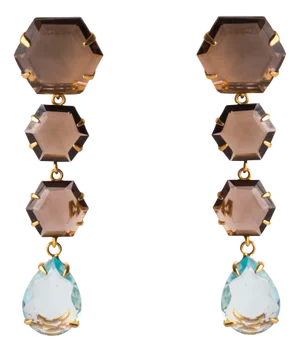 Kerry Earrings, Blue, Clip On