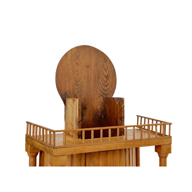 Brown Swedish Pine Kitchen Clock Cupboard, 1880s For Sale - Image 8 of 11