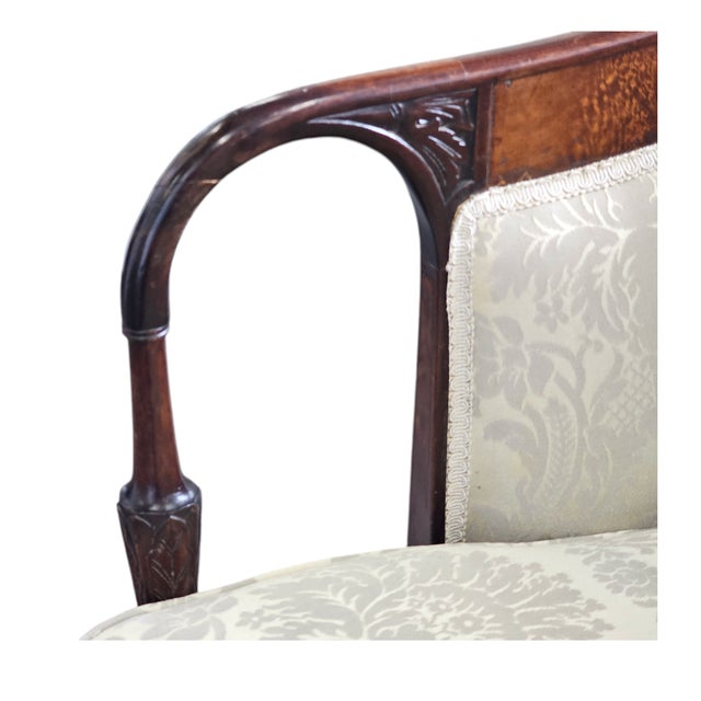 Federal Style Mahogany Inlaid Settee With Shield Back 68" For Sale In San Francisco - Image 6 of 17