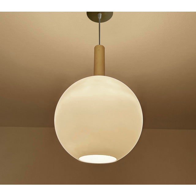 Gold Large Vintage Glass Pendant Light from Doria, 1950s For Sale - Image 8 of 12