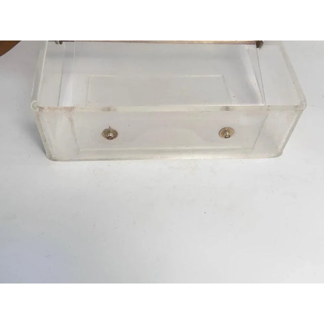 1970s Vintage Thick Acrylic and Chrome Steel Magazine Rack, 1970s For Sale - Image 5 of 8