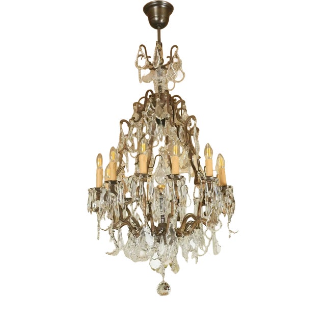 19th Century Louis XVI Crystal Chandelier For Sale