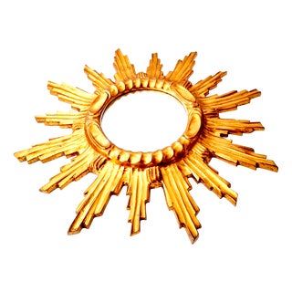 Large Vintage Wall Mirror in Sunburst Finish, 1960s For Sale