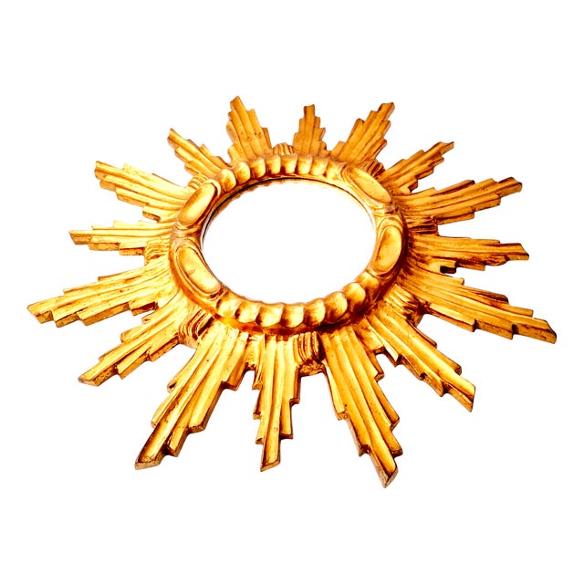 Large Vintage Wall Mirror in Sunburst Finish, 1960s For Sale