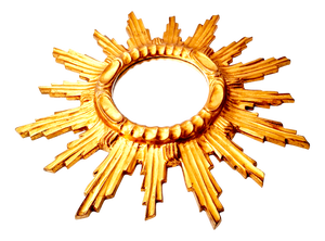 Large Vintage Wall Mirror in Sunburst Finish, 1960s