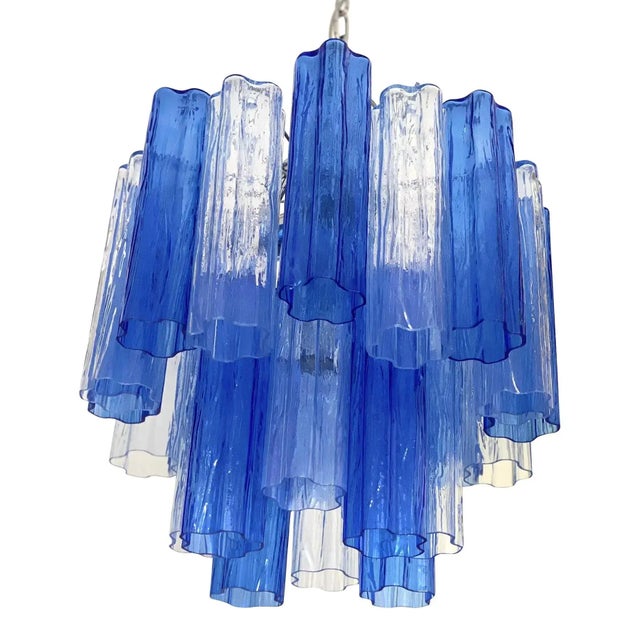 Sky-Blue and Blue Tronchi Murano Glass Chandelier by Simoeng for Simoeng For Sale - Image 11 of 11