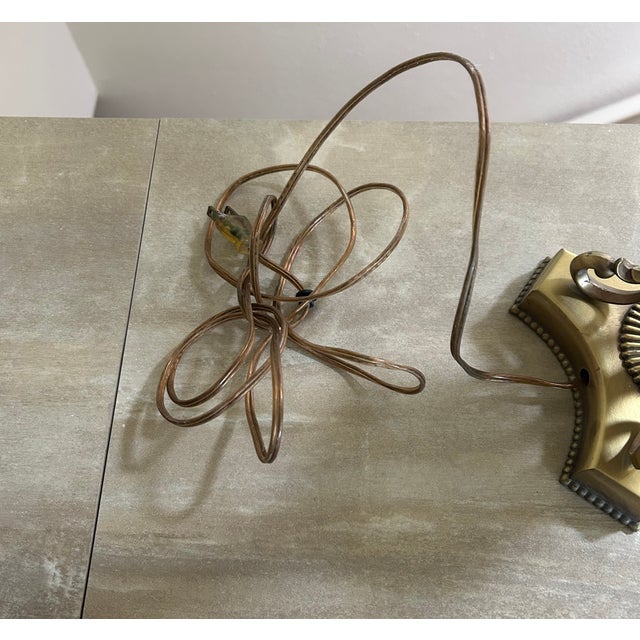 Brass Vintage Large Brass Electric 5 Candle Light Candleabra Table Lamp 34" For Sale - Image 8 of 8