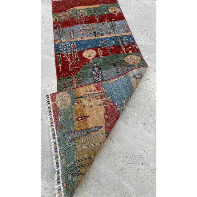 Multicolor Persian Style Gabbeh Rug Runner, 02'06 X 06'05 For Sale - Image 10 of 12