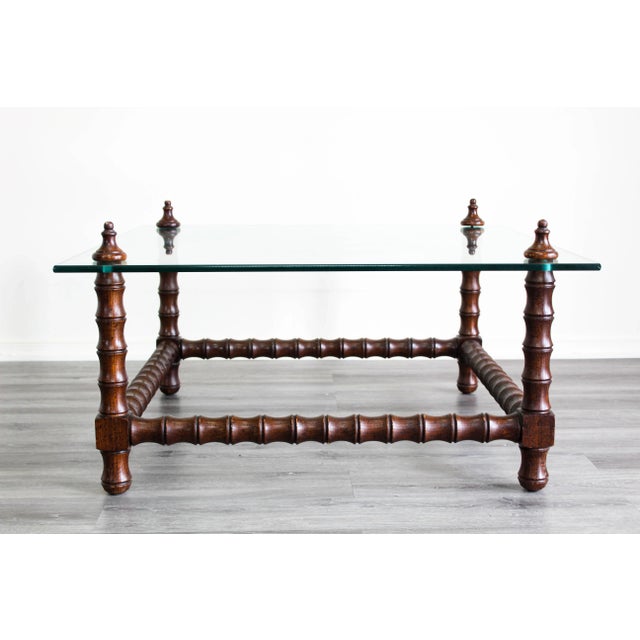 Mid Century Walnut Turned Coffee Table For Sale In Miami - Image 6 of 6