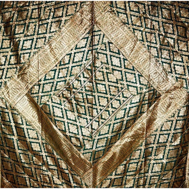 Late 20th Century Brocade Silk Kantha Throw For Sale - Image 4 of 12