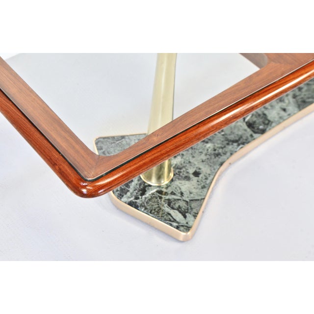 Italian Dining Table in Teak and Marble, 1960s For Sale - Image 11 of 14