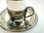 Vintage Silverplate & Porcelain Demitasse Set, Pierced Metal Holders, Modernist Espresso Service for Six For Sale - Image 4 of 10