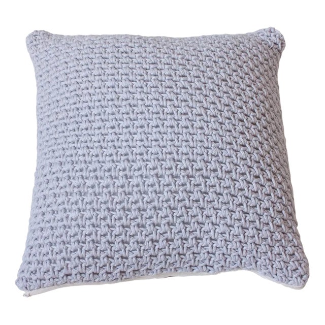 Handmade Crochet Textures Pillow Pastel Lilac by Com Raiz For Sale