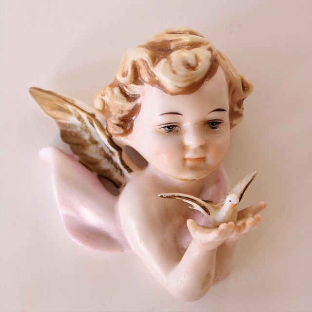 Antique European Porcelain Gold Gilt Cherub Christmas/Holiday Ornament For Sale In Los Angeles - Image 6 of 6