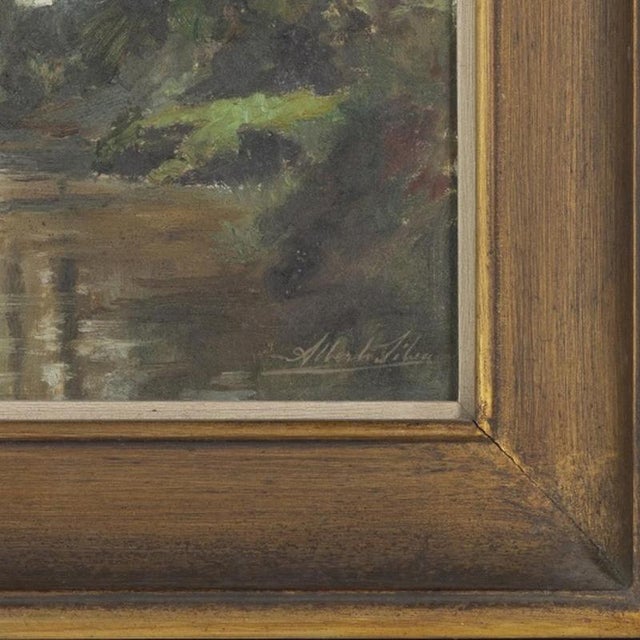 1920s Alberto Silva, River Landscape, 1920s, Oil Painting For Sale - Image 5 of 6