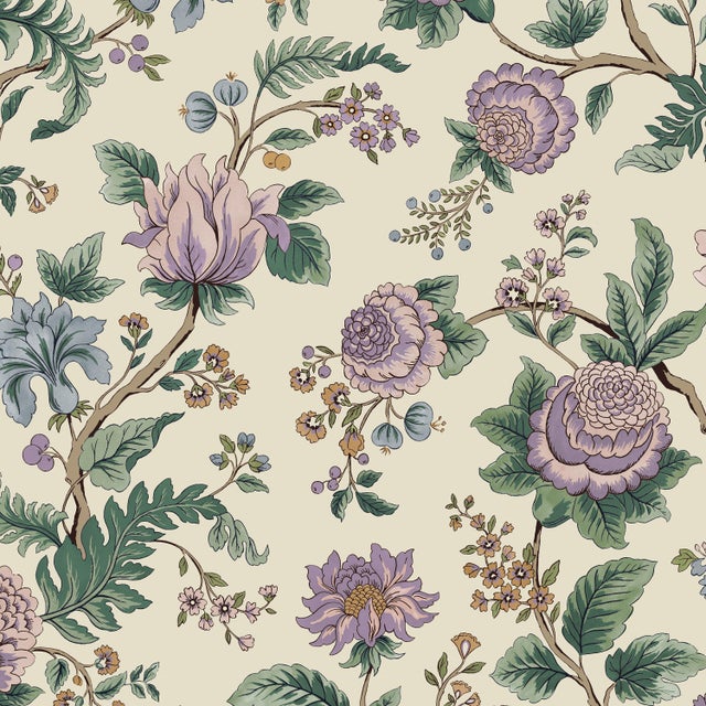 Textile Josephine Fringe Chair in Lilac Tree of Life Floral For Sale - Image 7 of 8