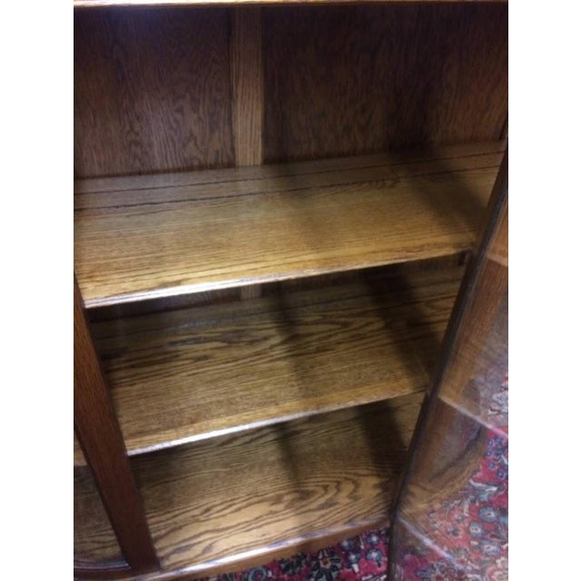 Antique Oak Bowfront China Cabinet, Bowfront Cabinet For Sale - Image 11 of 17
