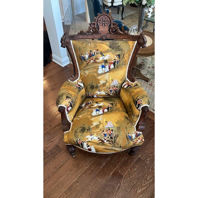Professionally Restored with English Sporting Upholstery | Circa 1880–1890 A remarkable late 19th-century Renaissance...