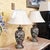 Burgundy Pair of Bradburn Gallery Hand-Painted Floral Ceramic Table Lamps With Shades For Sale - Image 8 of 18