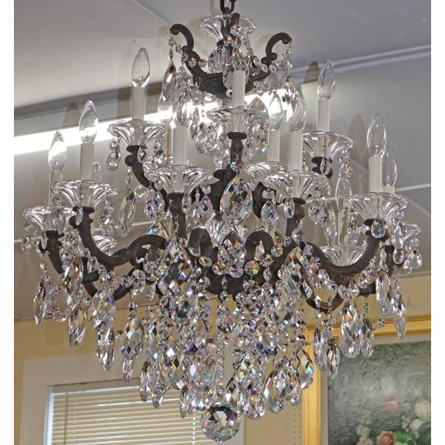 Schonbek 15 Light La Scala 5075 Textured Bronze Finish Crystal Chandelier For Sale - Image 11 of 17