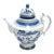 Antique Chinese Export Blue & White Canton Porcelain Tea Pot For Sale
