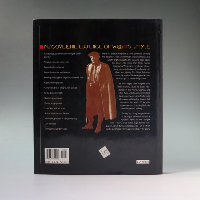 Beautifully illustrated first edition, first printing of The Wright Style: Recreating the Spirit of Frank Lloyd Wright by...