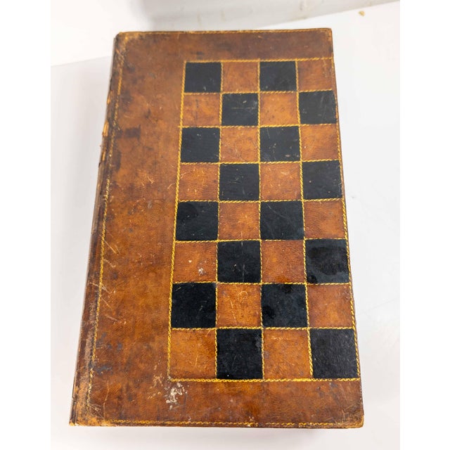 20th Century Faux Leather Book Game Box for Chess, Checkers or Backgammon For Sale - Image 12 of 13