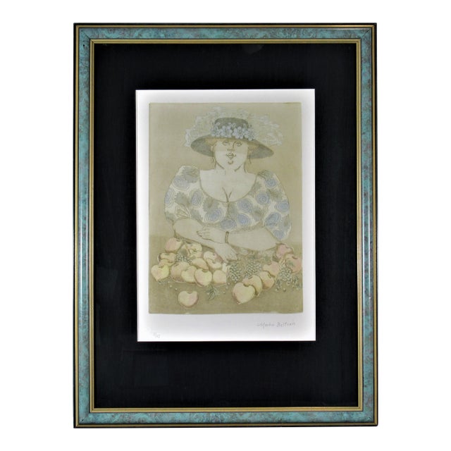 Norha Beltran, Woman with Fruits, Circa 1980 For Sale