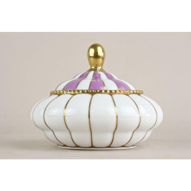 Ceramic Art Nouveau Porcelain Box with Lid, Bohemia, 1920s For Sale - Image 7 of 14