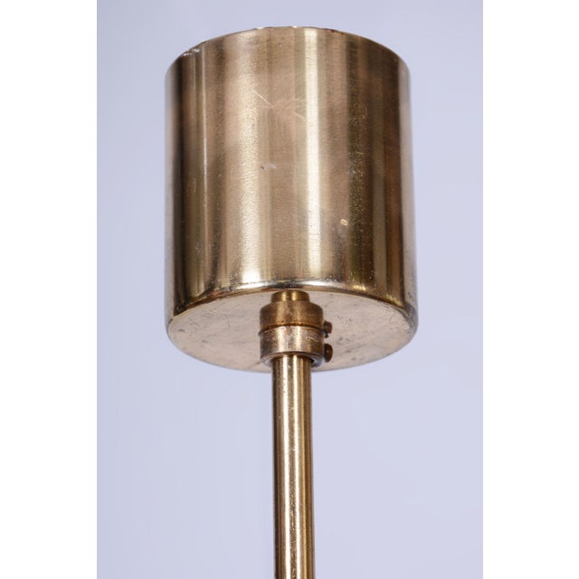 1960s Mid-Century Modern Pendant Light in Brass and Opaline Glass from Kamenický Šenov, 1960s For Sale - Image 5 of 7