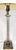 A mid-century classic, a tall glass column table lamp on dark brass base and are correct cylindrical shade, pull chain...