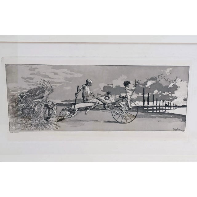 Etching and aquatint printed on japon paper mounted on thick white cardboard. on the engraving, lower right: "max...