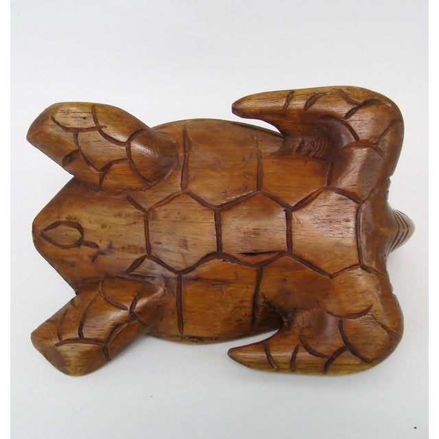 Hawaiian Carved Koa Wood Turtle Chairish