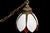 White Antique Snowdrop Pendant Light 100" Brass Chain Working Excellent For Sale - Image 8 of 9