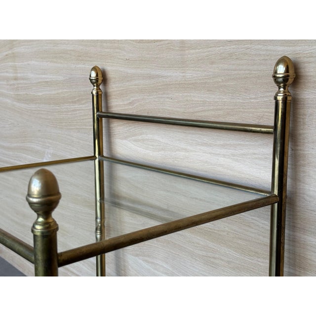 Pair of Early 20th Century Italian Bronze and Glass with Nightstands with Crest For Sale - Image 13 of 18