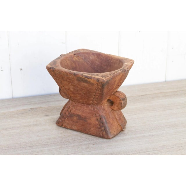 Carved Bijani Wooden Candleholder-Ratan For Sale - Image 4 of 8