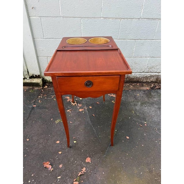 Vintage Early 20th Century Walnut Rafraichissoir Wine Cooler Table/ Side Table With Drawer For Sale In Washington DC - Image 6 of 12