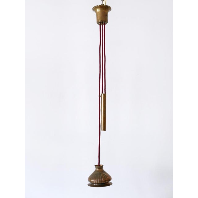 Mid-Century Modern Counterweight Brass Pendant Lamp, Germany, 1950s For Sale - Image 10 of 18