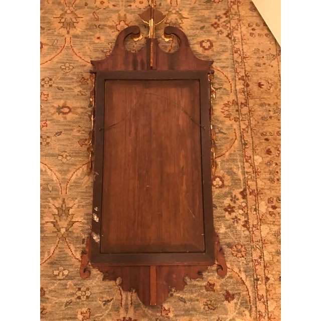 Wood Diminutive Gilt and Mahogany Inlaid Mirror 19th Century For Sale - Image 7 of 7