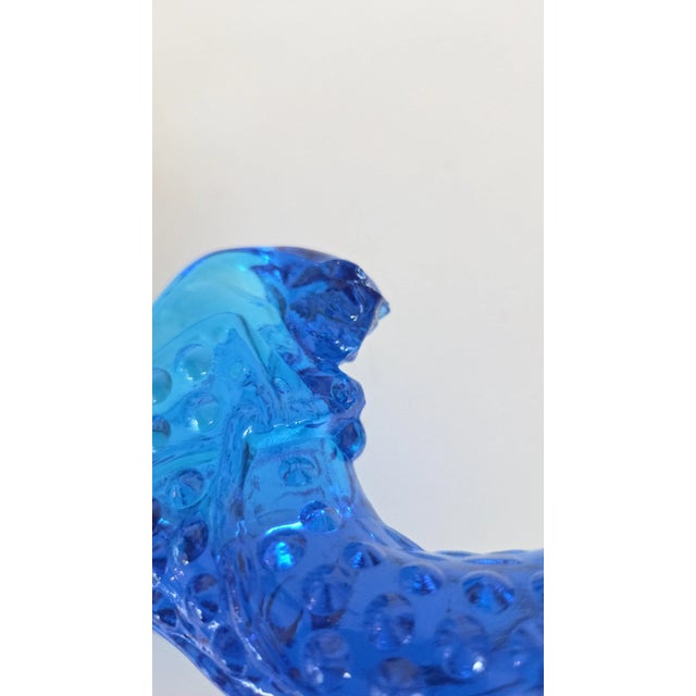 Vintage Fenton Colonial Blue Hobnail Cat Head Slipper Art Glass Figurine For Sale In Minneapolis - Image 6 of 8