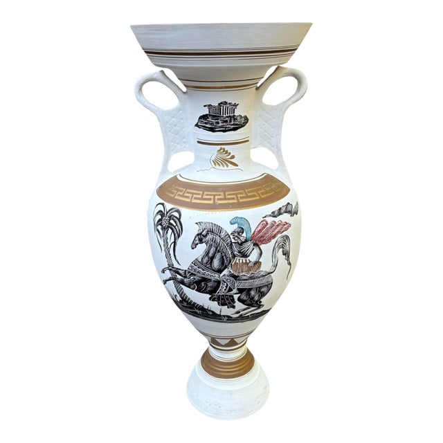 Mid 20th Century Neoclassical Greco-Roman Ceramic Floor Vase For Sale