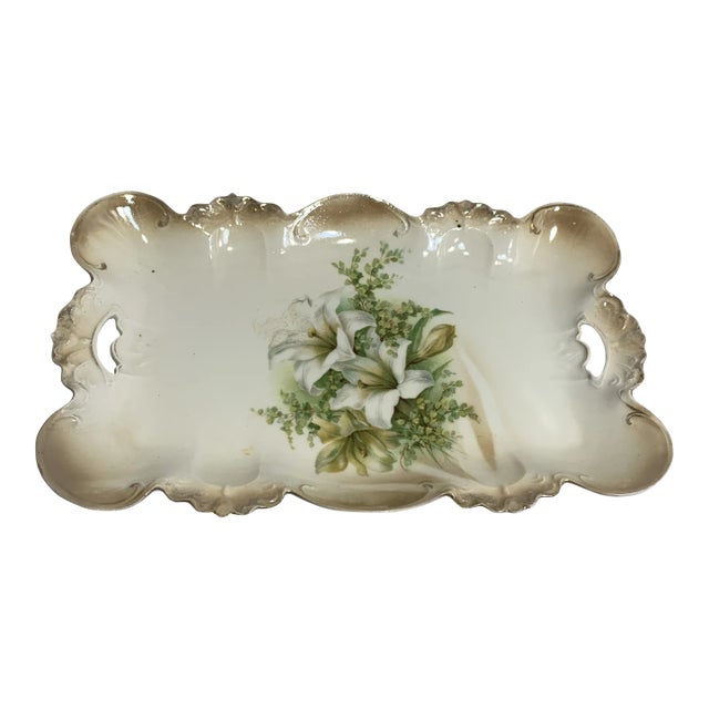 Dressing Table Plate, Easter Lily For Sale