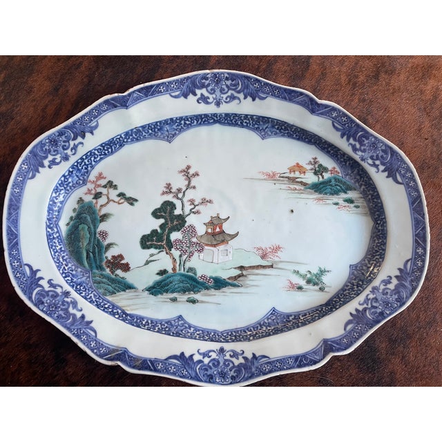 Ceramic 18th Century Qianlong Period Chinese Export Famille Rose Porcelain Charger or Platter For Sale - Image 7 of 11
